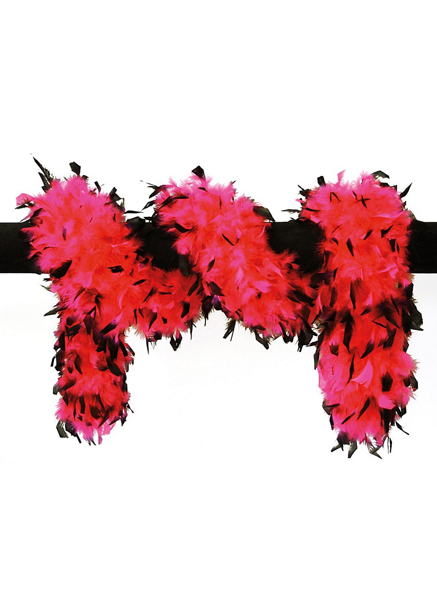 Feather boa deluxe redblack