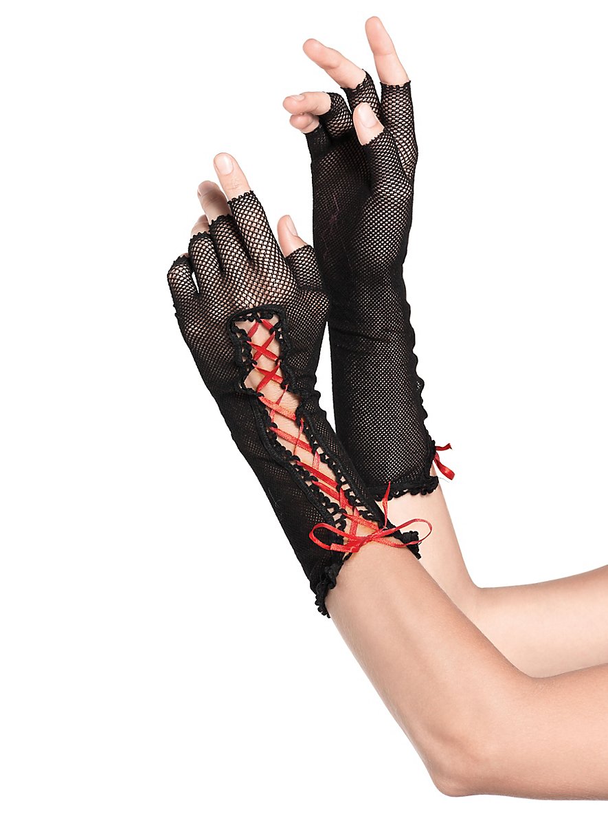 Fingerless Gloves with Lacing
