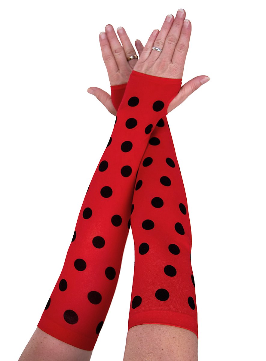 Fingerless ladybug gloves
