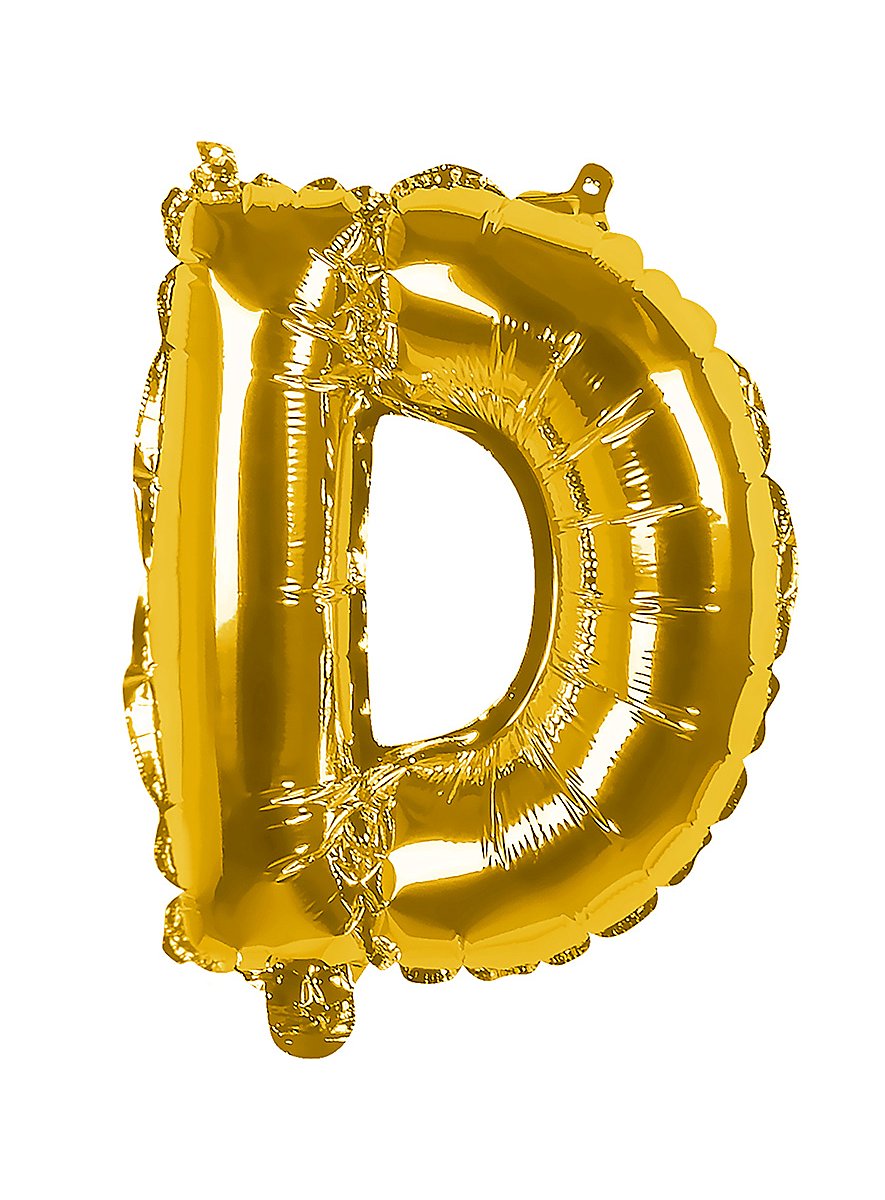 Foil balloon letter D gold 36 cm - maskworld.com
