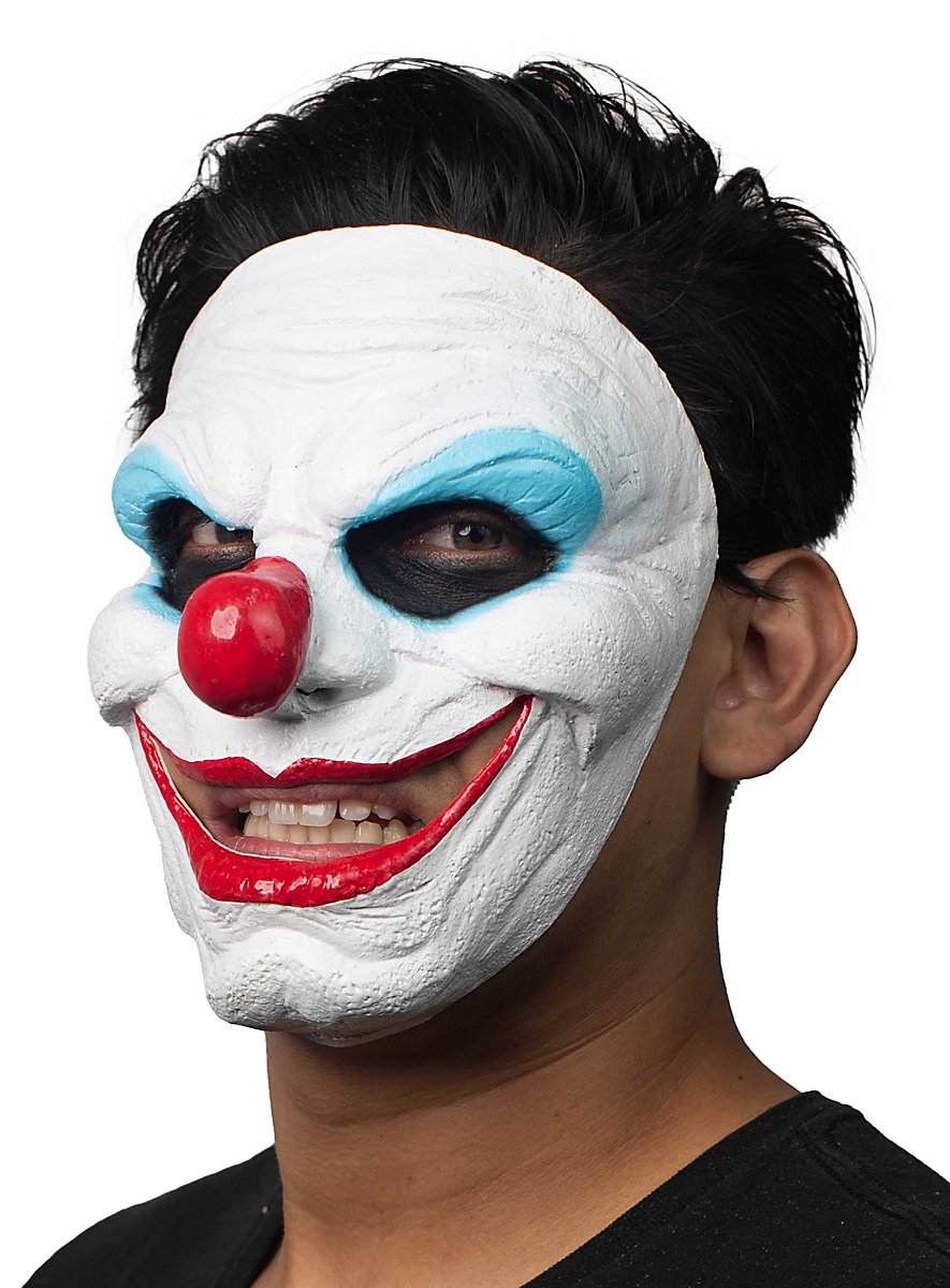 Grinning horror clown half mask - maskworld.com