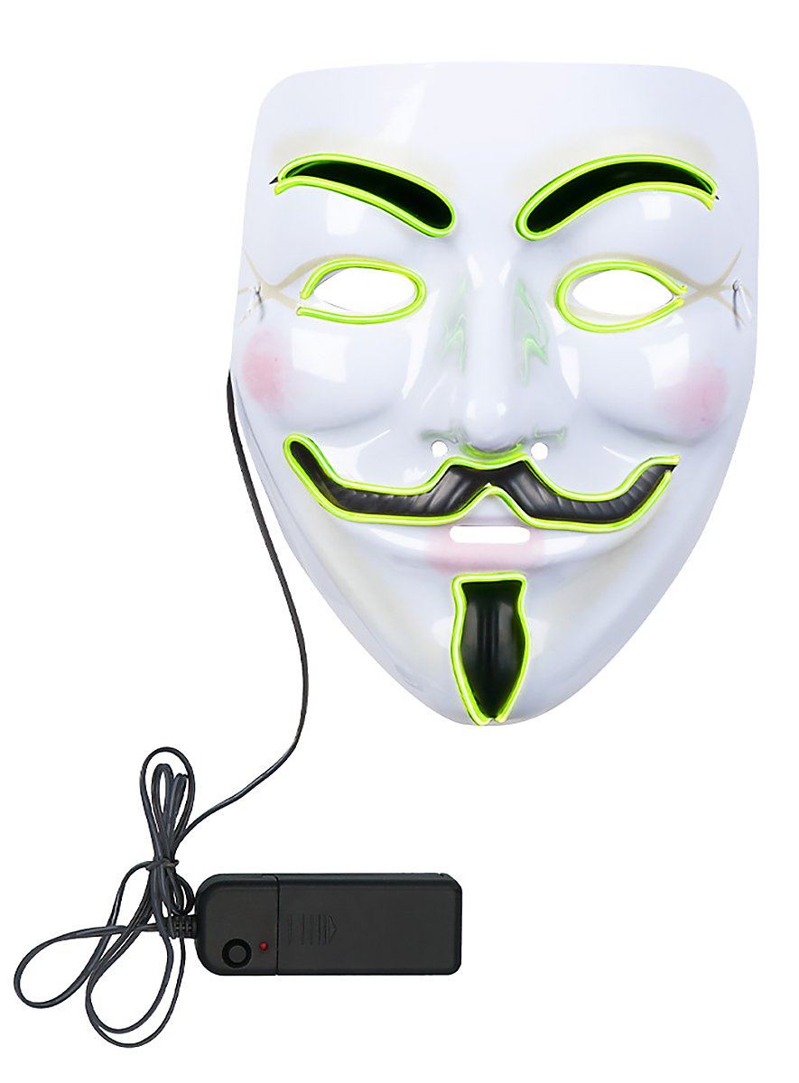 Masked Led Guy Guy Fawkes LED mask - maskworld.com