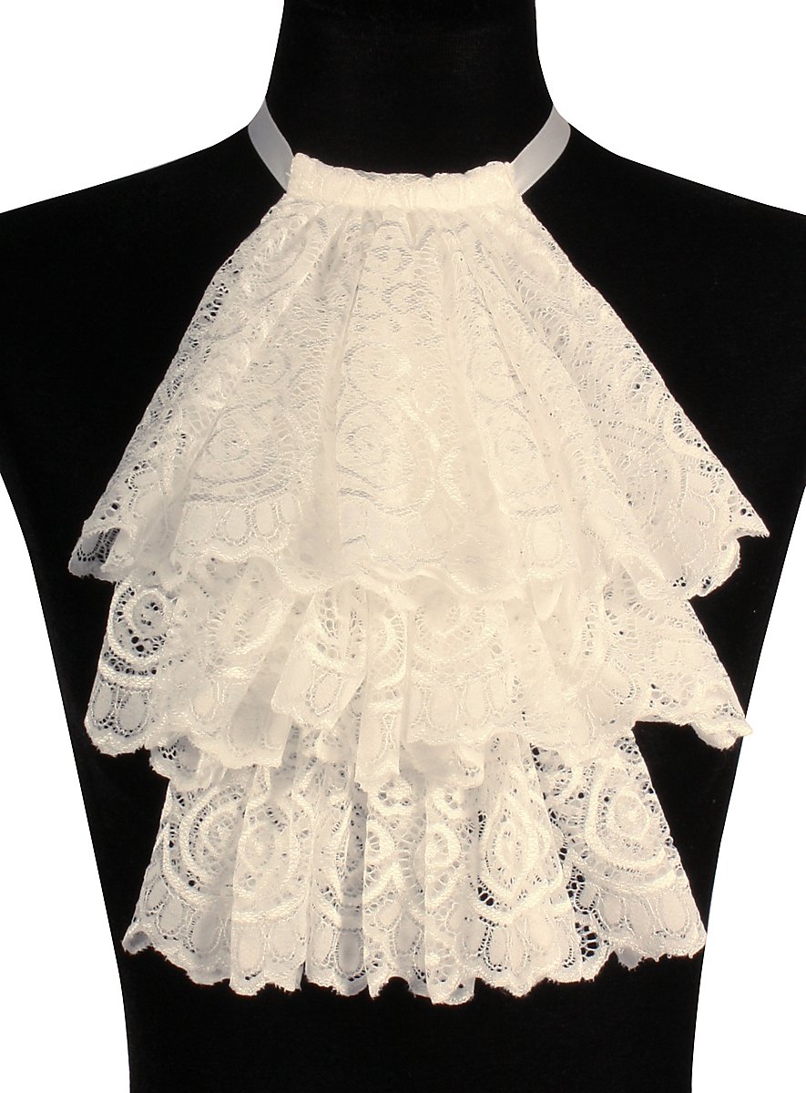 Jabot en dentelle blanc naturel