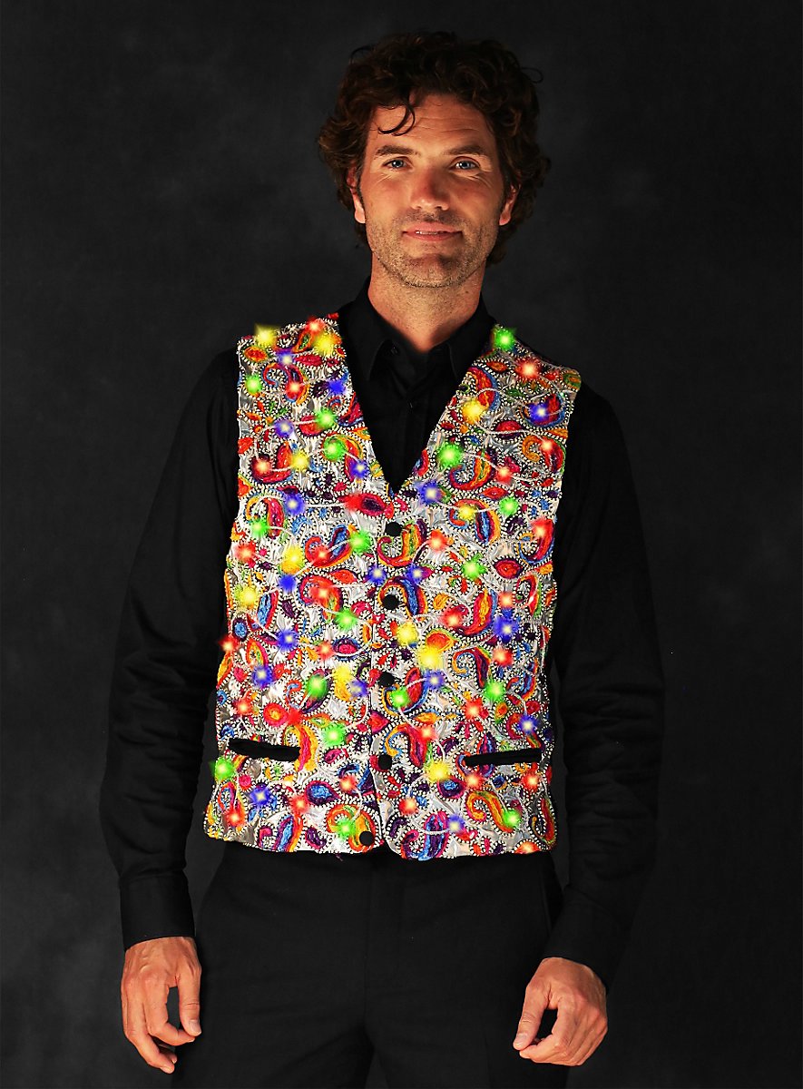 LED vest for men silver - maskworld.com