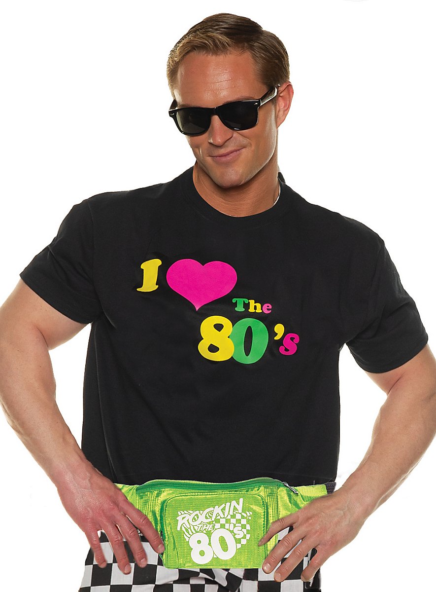 T-shirt da donna I Love anni '80 con spalle scoperte, top casual