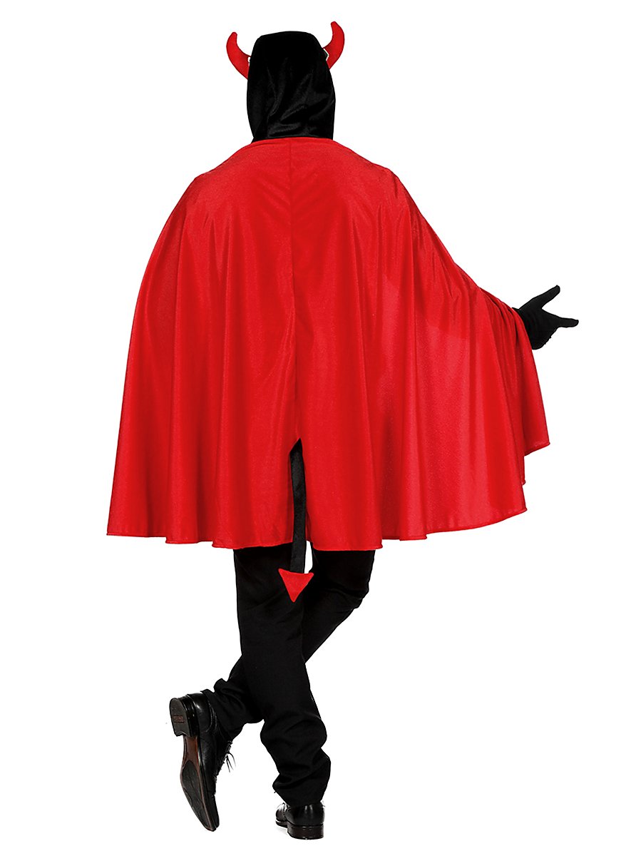 Costume Da Diavolo Con Mantello Rosso E Corna Unisex Per
