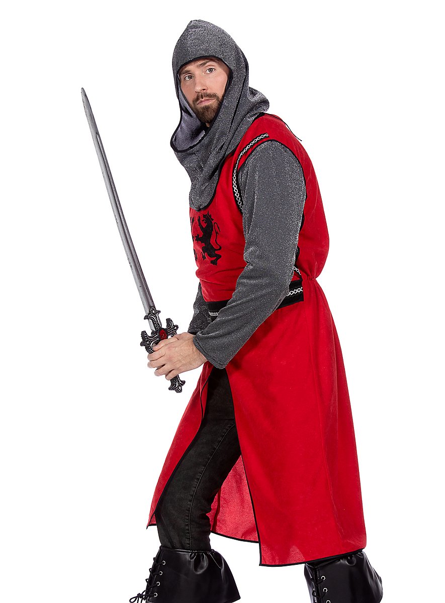 Knight Red Robe Medieval Knight Robe Gray-Red - maskworld.com