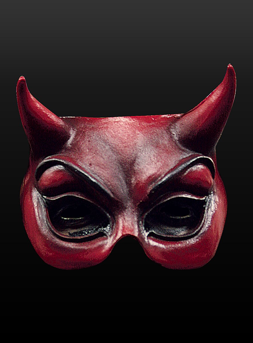 Latex Halbmaske Teufelin Fasching Halloween Maske 