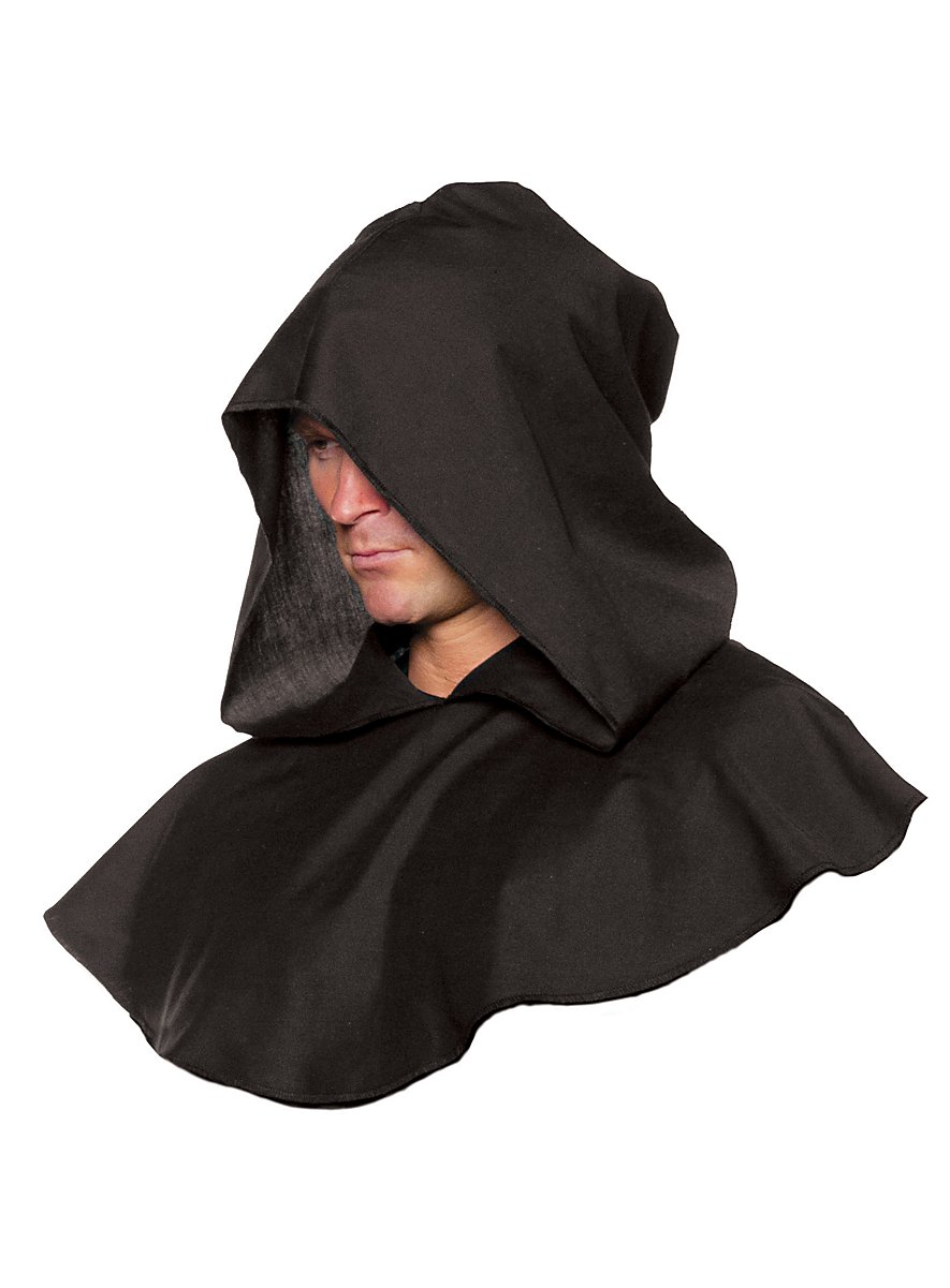 Monk hooded throw black - maskworld.com