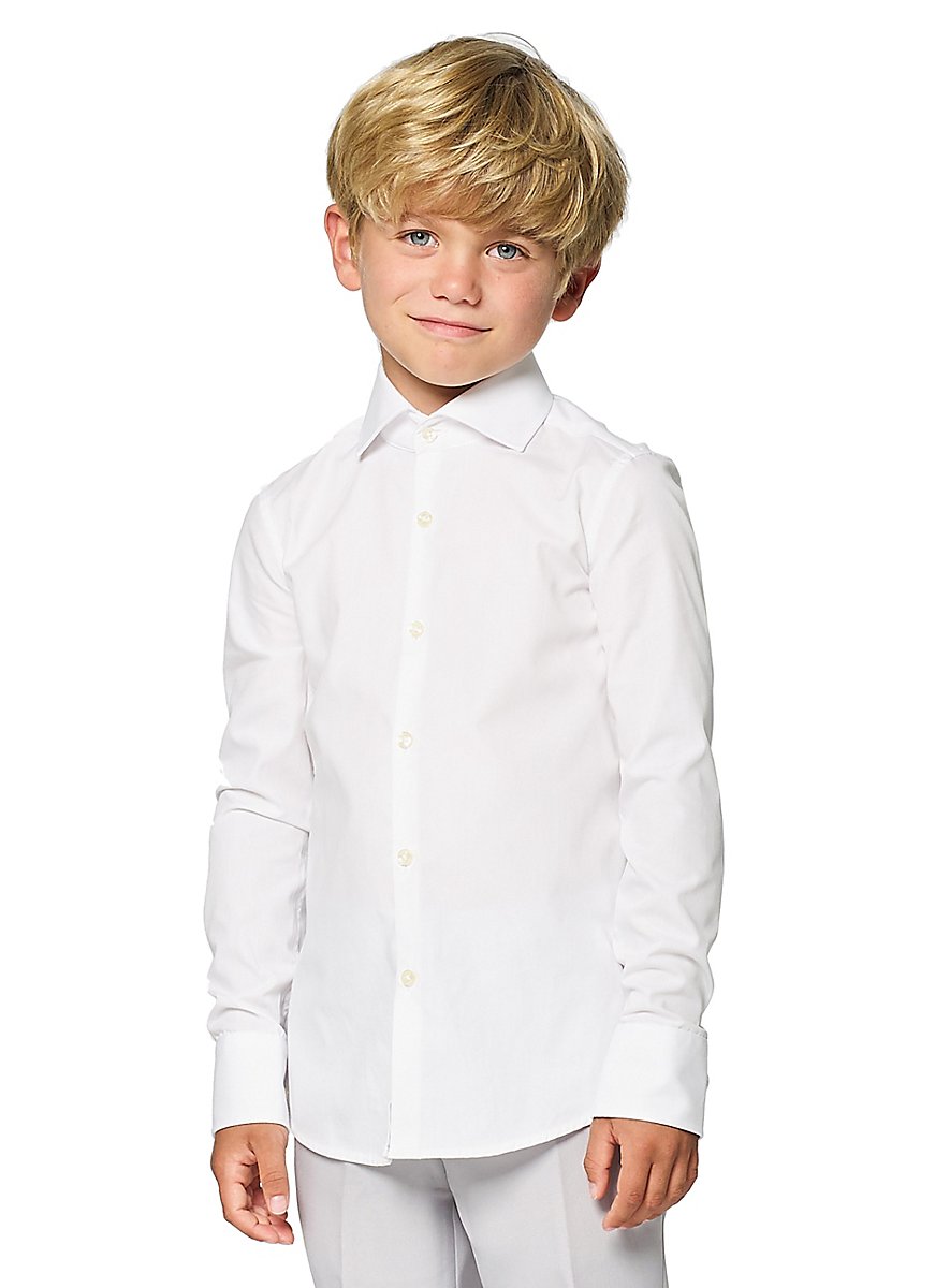 OppoSuits Boys White Knight Kids Shirt - maskworld.com