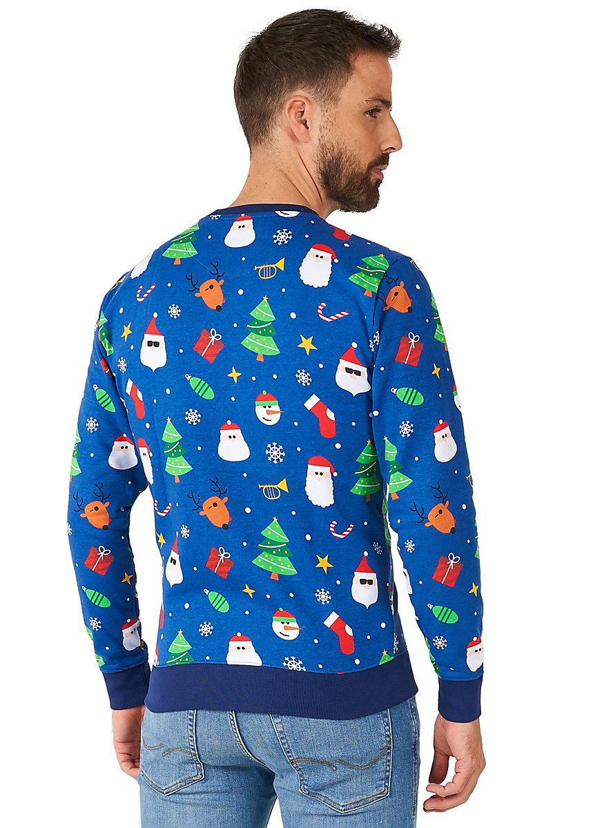 OppoSuits Festivity Blue Sweater - maskworld.com