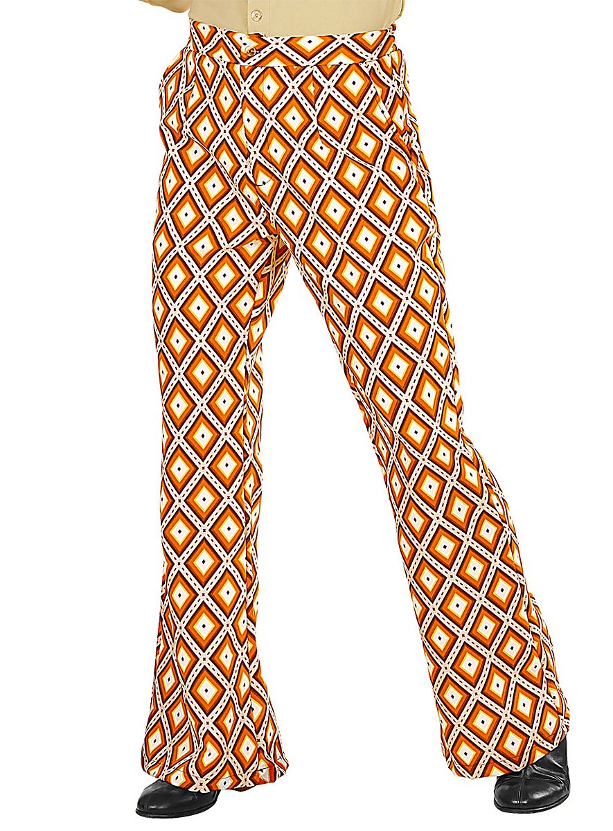 Pantaloni Uomo Anni '70 Viola - Costume Discoteca Flare Vintage Per Feste A Tema