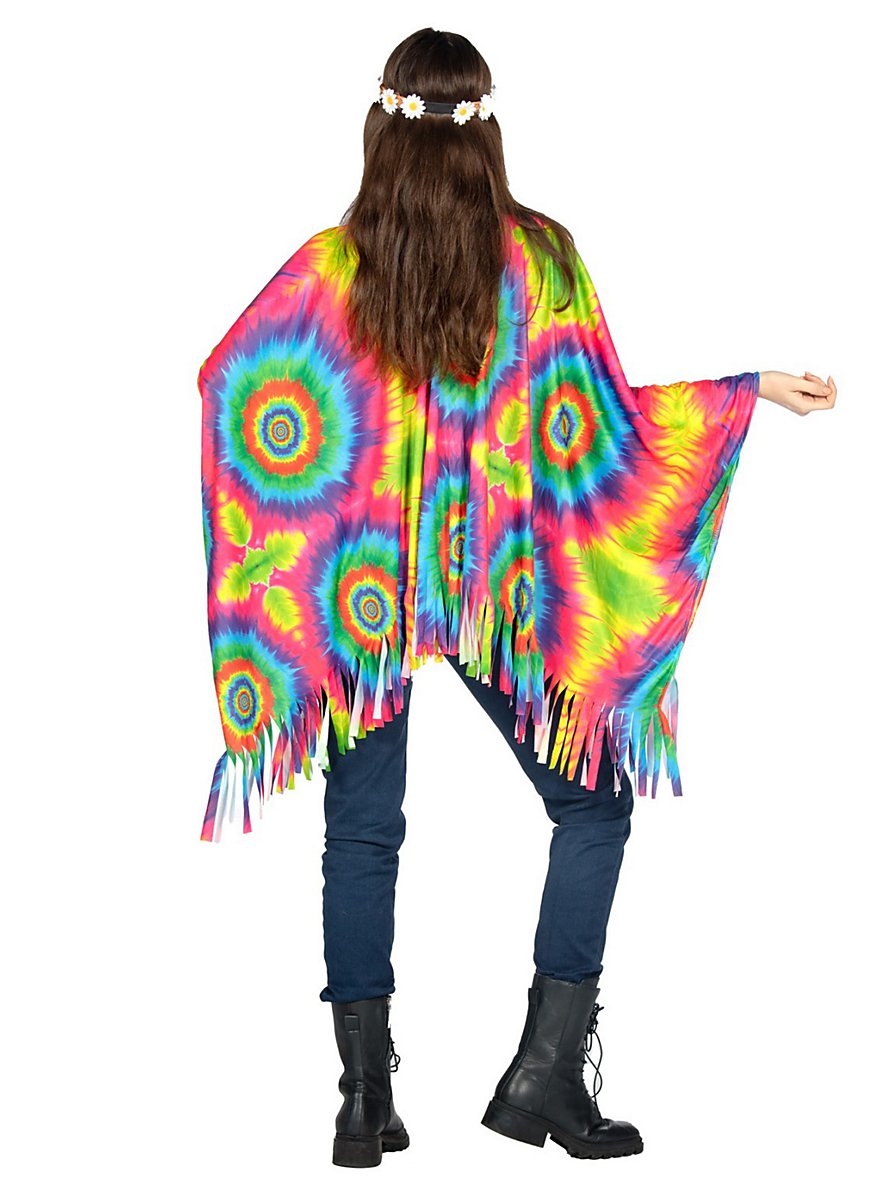 Poncho Au Crochet Rayé Arc-en-ciel Mimi & Maggie - Taille 2/3 Ans - Bohème Hippie