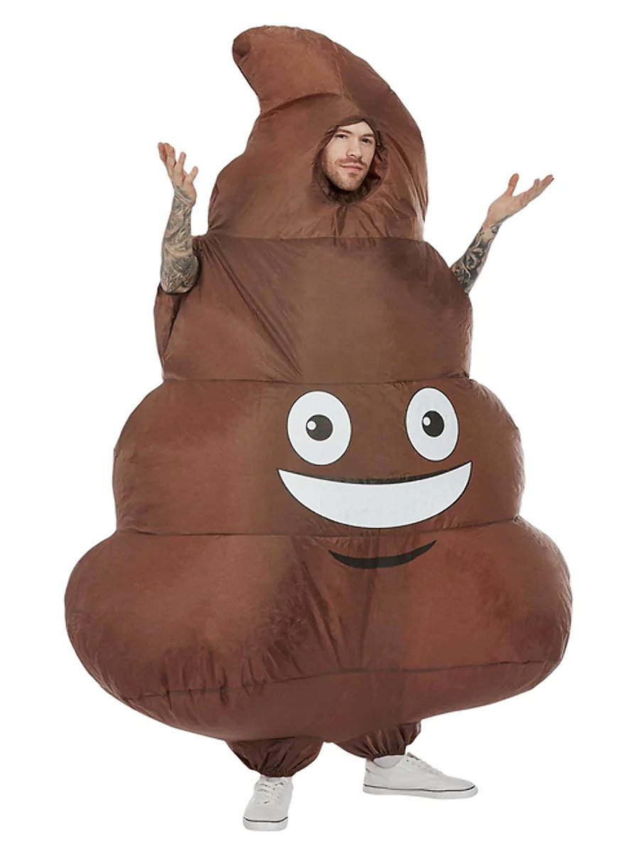 Poop Emoji opblaasbaar kostuum - maskworld.com
