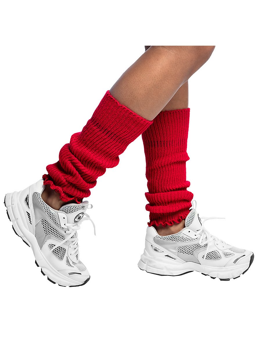 Retro leg warmers red