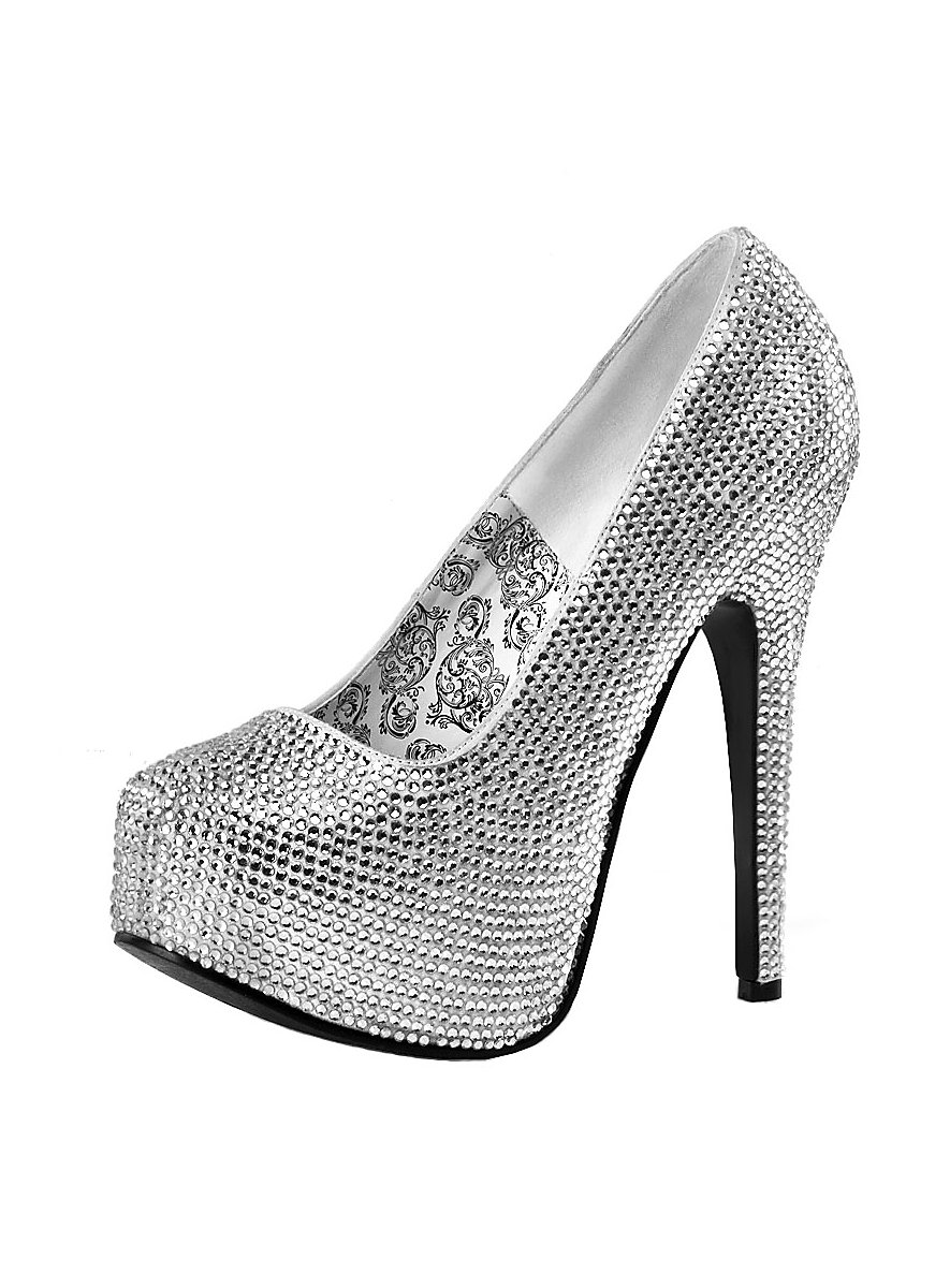 Rhinestone High Heels silver