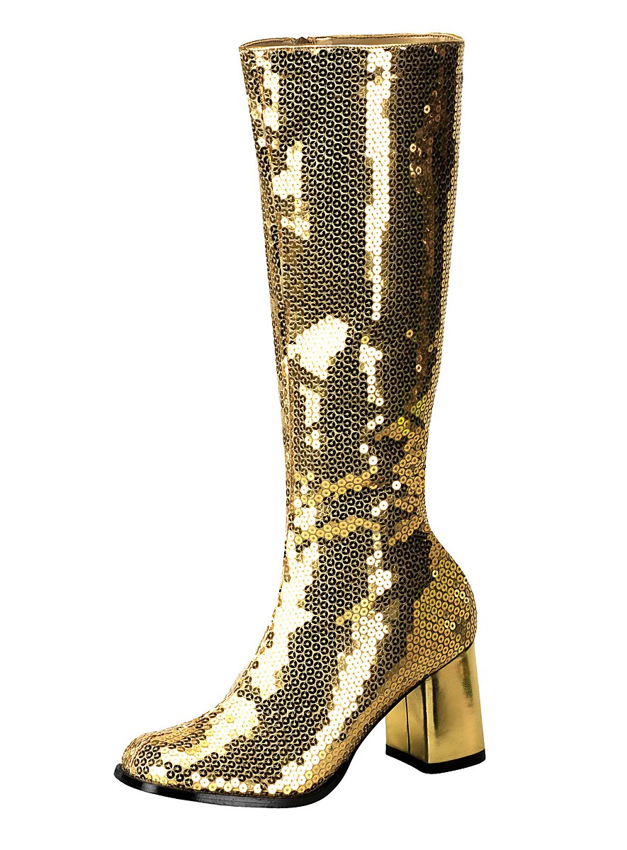 Sequin GoGo Boots gold - maskworld.com