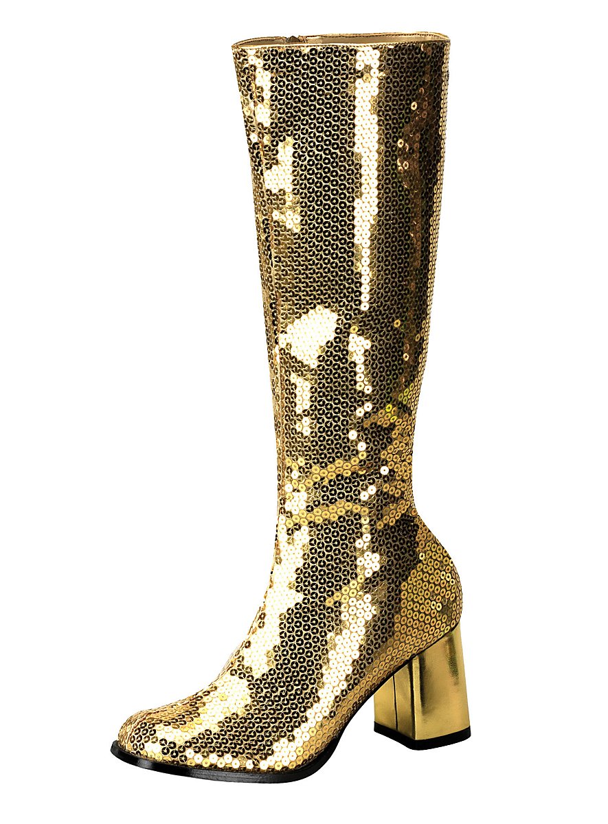 gold platform gogo boots