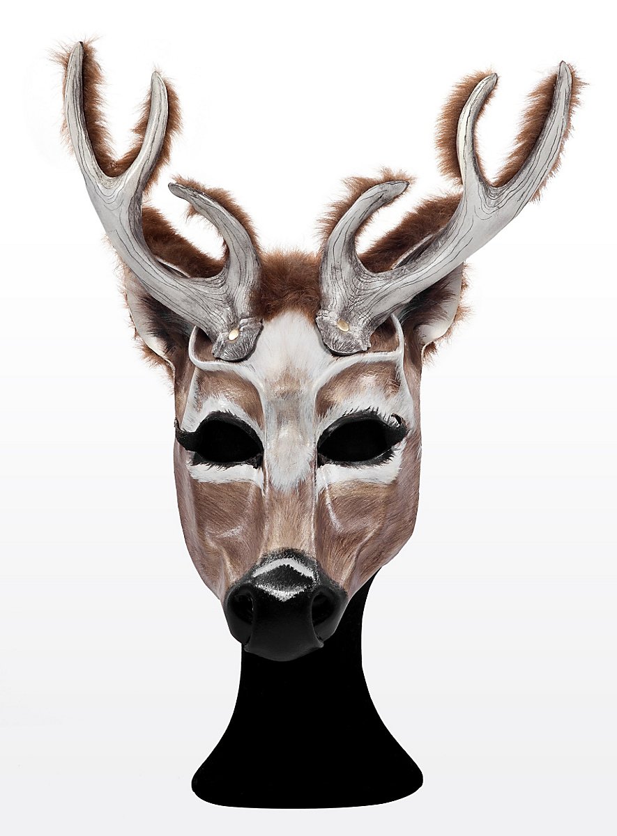 Stag Half Mask Made of Leather - maskworld.com