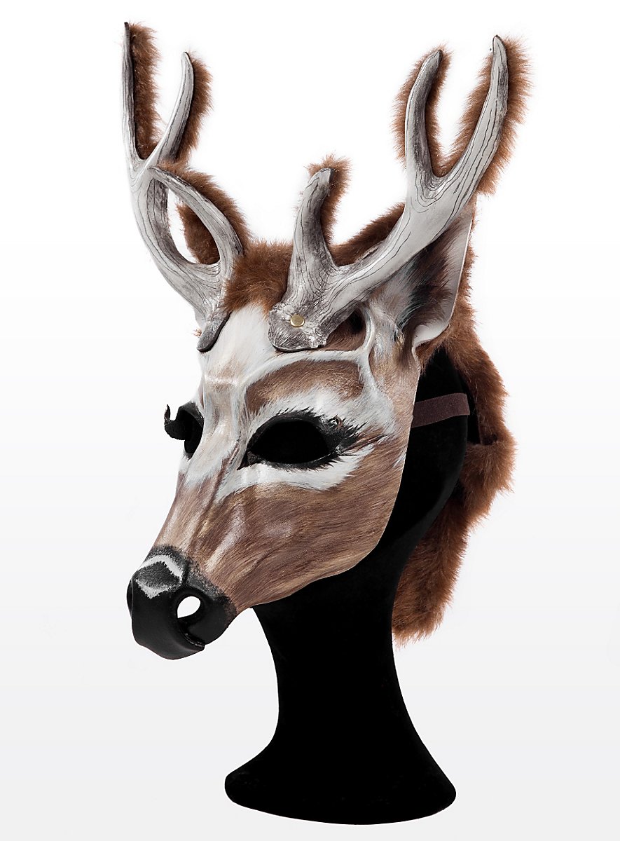 Stag Half Mask Made of Leather - maskworld.com