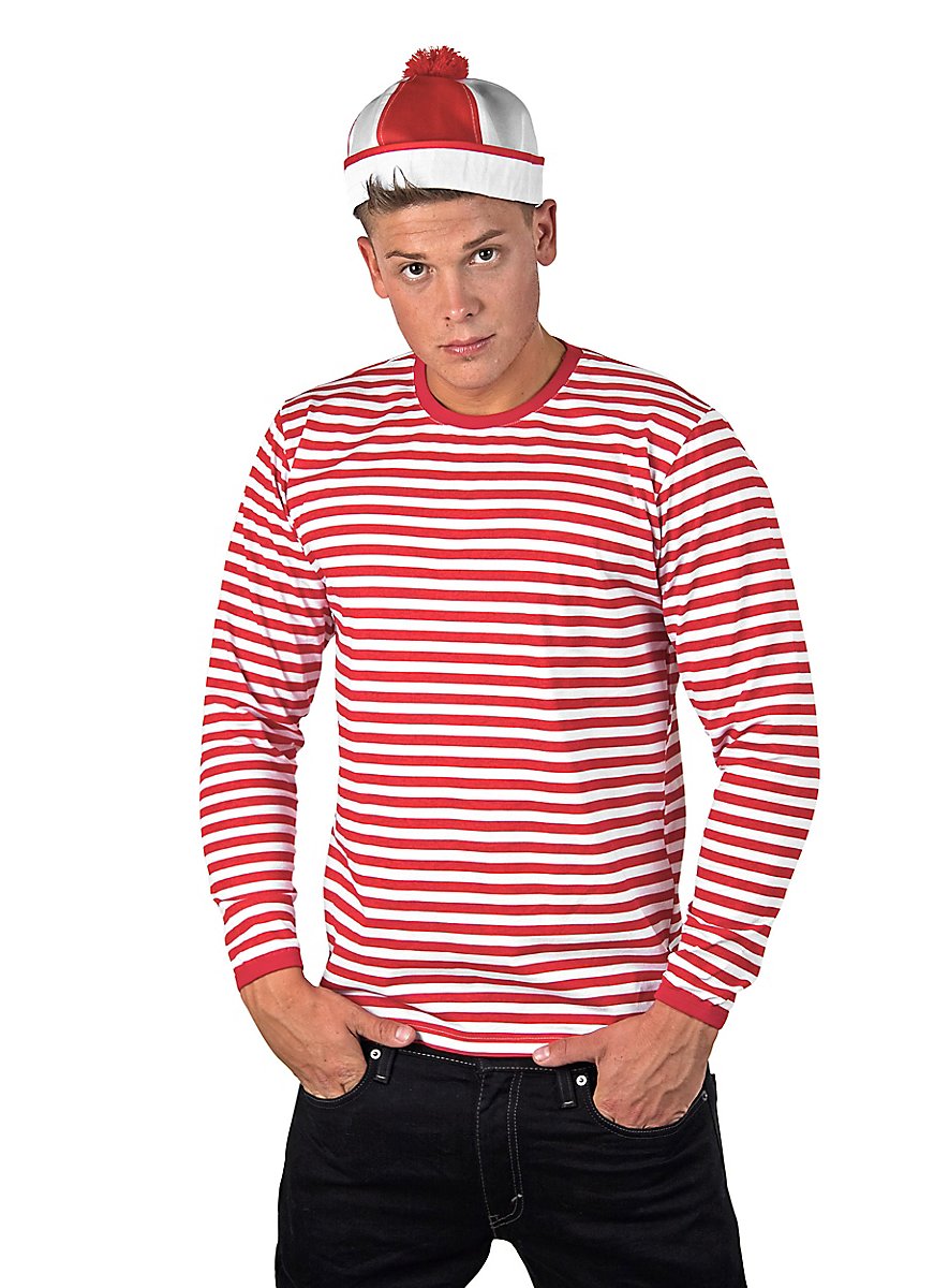 Striped Shirt long-sleeved, red-white ...