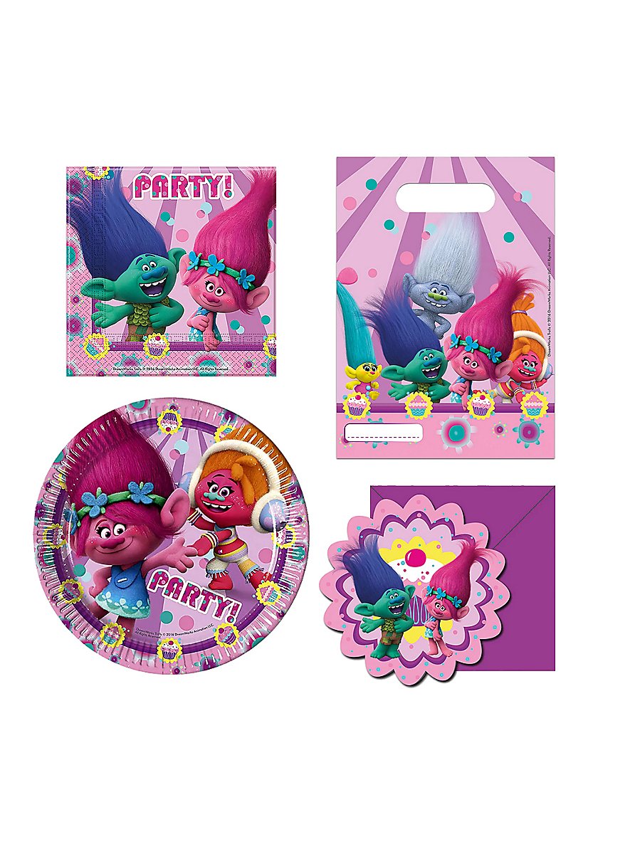 Trolls birthday party set 34 pieces - maskworld.com