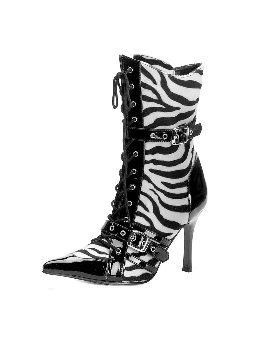 zebra print combat boots