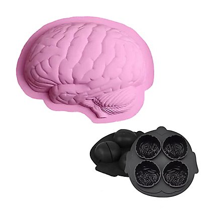 Halloween silicone moulds set brains for pudding, ice cubes and baking, set of 2