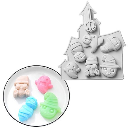 Horror House figures silicone mould for ice cubes and for baking 7-grid