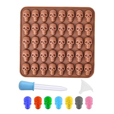Mini skull silicone mould for fruit jellies 40-grid