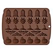 Halloween silicone moulds set mini skulls, pumpkins, Halloween characters for chocolates and gummy bears 3 pcs.
