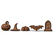 Halloween silicone moulds set mini skulls, pumpkins, Halloween characters for chocolates and gummy bears 3 pcs.