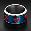 Superman Logo Ring rotierend blau