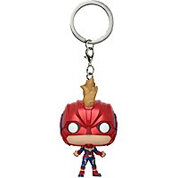 Captain Marvel - Captain Marvel mit Helm Pocket POP! Bobble-Head Schlüsselanhänger