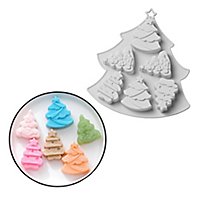 Christmas trees silicone mould for ice cubes and for baking 6-grid