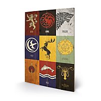 Game of Thrones - Holz-Print Häuser von Westeros