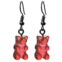 Gummy bear earrings red