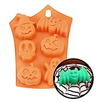 Halloween pumpkins and creatures silicone mould for biscuits, baking and ice cubes 6-fold