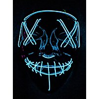 Halloween LED Maske neon-blau