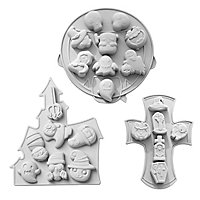 Halloween silicone moulds set Halloween monsters and symbols for baking, for chocolate and ice cubes Set of 3