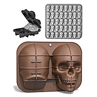 Halloween silicone moulds set skull for baking, for chocolates and ice cubes 3 pcs.