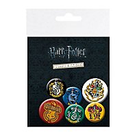 Harry Potter - Ansteck-Buttons Hauswappen & Quidditch