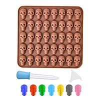 Mini skull gummy bears silicone mould for fruit gums and chocolate 40-fold