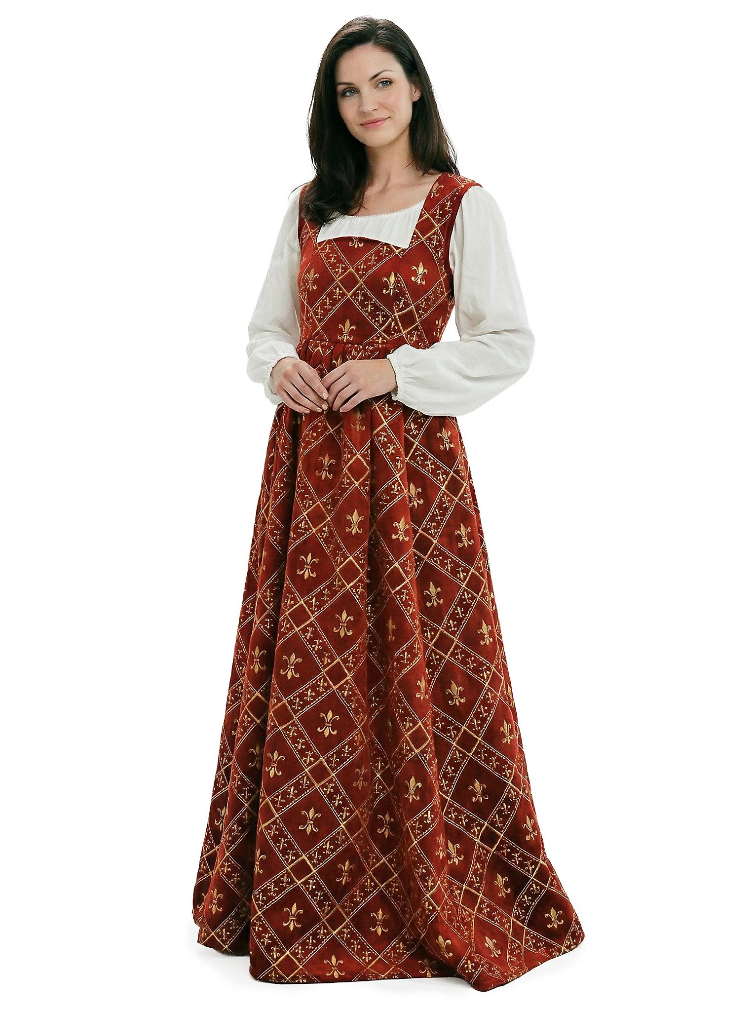 Medieval Dress - Fleur-De-Lis, red
