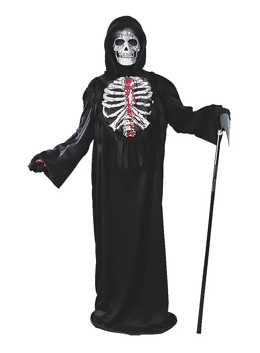 Blutender Todesdämon Kinderkostüm | Halloween Kostüm für Kinder | Größe: 146-152 | Farbe: Schwarz
