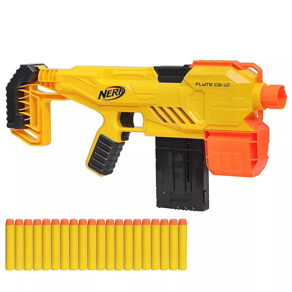 Blaster 10 fléchettes motorisé NERF Alpha Strike Flyte CS-10