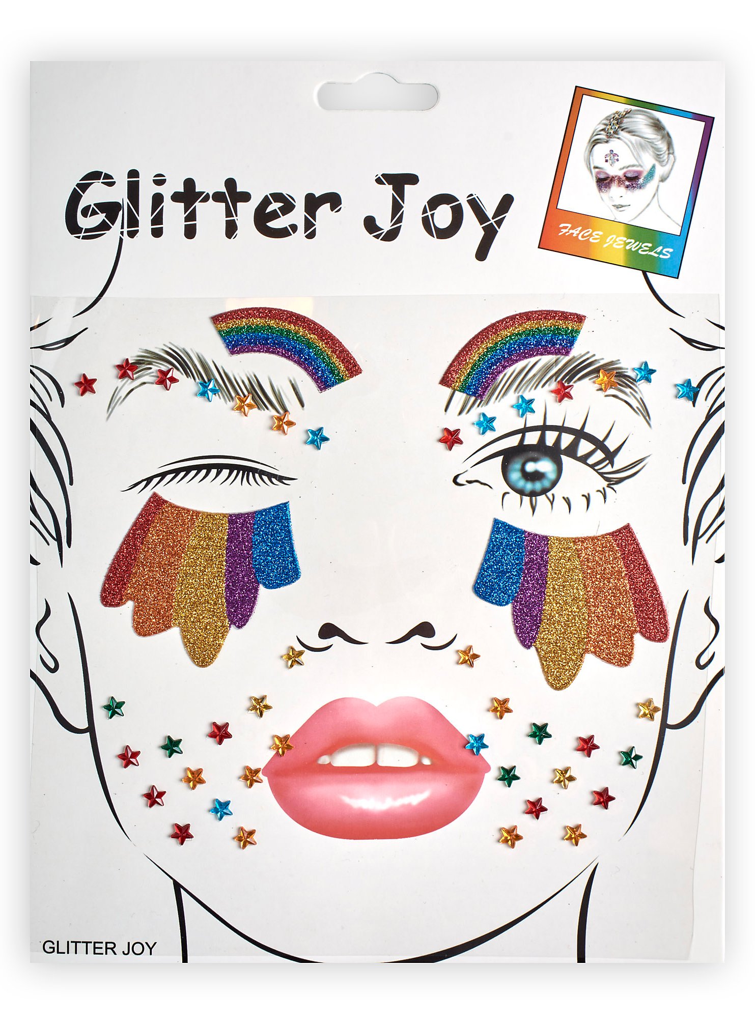 Arc-en-ciel Glitter Face Jewels