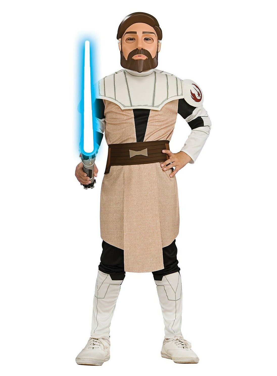 Clone Wars Obi-Wan Kenobi Kostüm für Kinder | Halloween Kostüm für Jungs | Größe: 116 | Farbe: Weiß