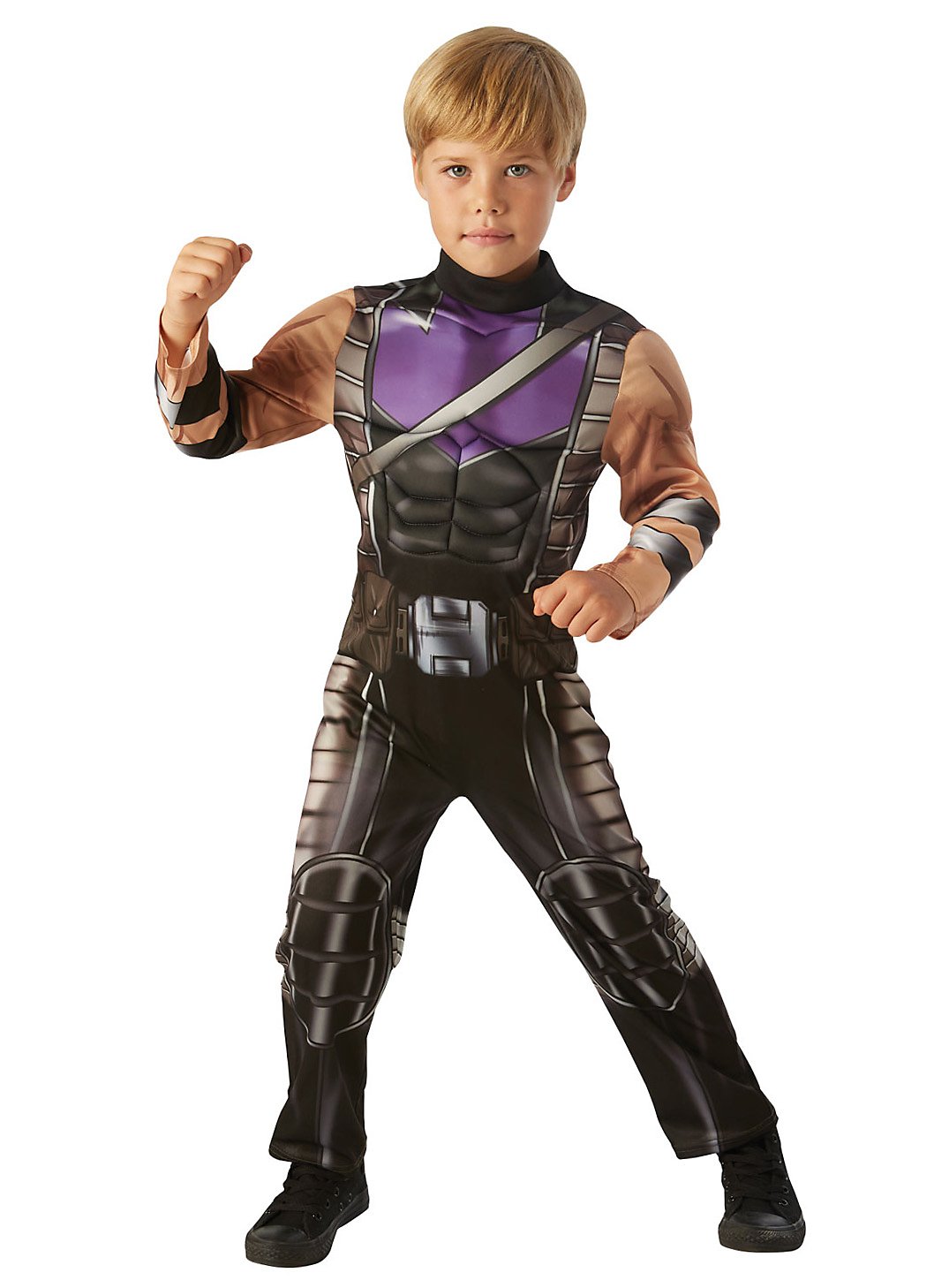 Avengers Assemble Hawkeye Kostüm für Kinder | Halloween Kostüm für Jungs | Größe: 104 | Farbe: Schwarz