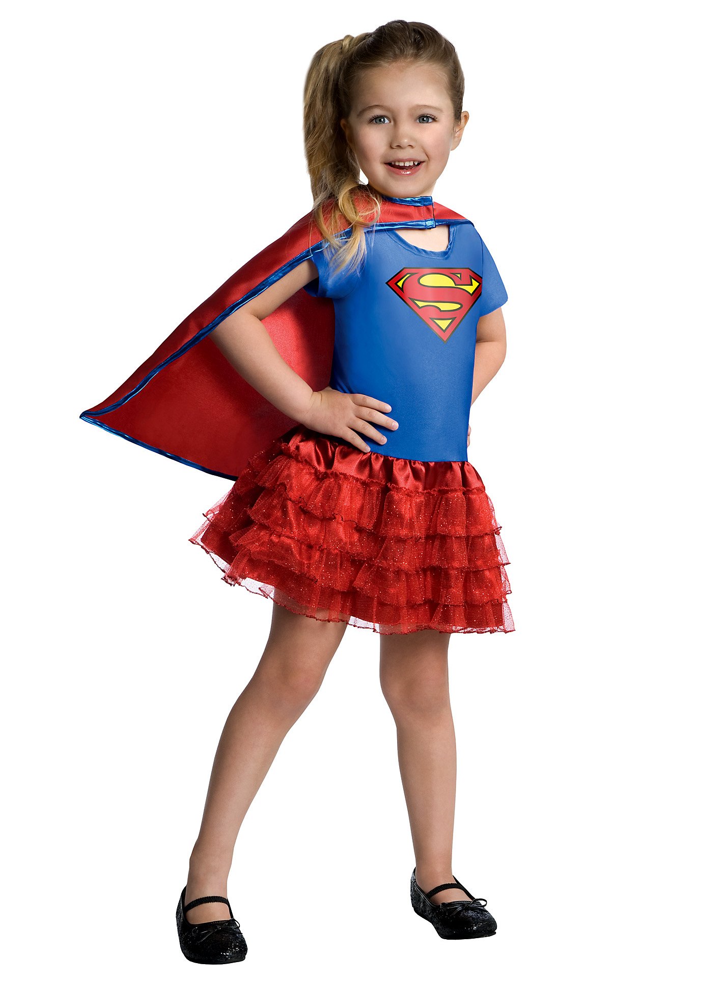 Supergirl Ballerinakostüm für Kinder | Halloween Kostüm für Mädchen | Größe: 104 | Farbe: Blau